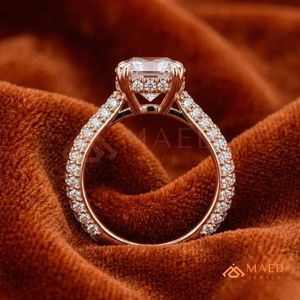 Bague en or rose pour femme, diamant rond, moissanite solitaire, bijoux de fiançailles, cadeau pour elle, USA - Product Image 2