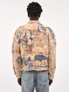 Chaqueta de hombre con diseño patchwork, ligera, cortavientos de otoño, con cuello alto, estilo bomber, informal, para uso diario, opción personalizada disponible. - Product Image 4