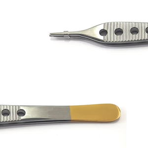 Pinzas para tejidos TC Adson 12cm 1x2 dientes, carburo de tungsteno, mango dorado, acero inoxidable, instrumentos quirúrgicos, dentales y de plástico, CE ISO - Product Image 2