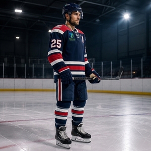 Wholesale Custom <b>Green</b> <b>Black</b> Ice Hockey Uniform Set OEM Service Heat-Transfer 100% Polyester Waterproof Breathable Quick Dry - Product Image 3