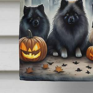 Gran Multicolor Keeshond Spooky Halloween casa bandera porche manga poste decorativo patio Banner arte colgante de pared hecho - Product Image 4
