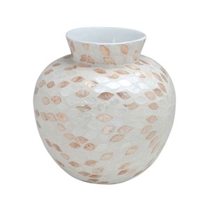 High Quality Handmade Mother of Pearl Inlay Vase Decorative Floral Centerpiece for Luxury Residential Interior Decor - Product Image 2
