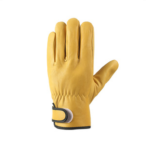 Guantes de Carreras de Cuero Blancos con Dedos Completos y Cierre de Velcro para Actividades al Aire Libre, Diseño Unisex Antideslizante - Product Image 2