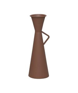 Vase en métal brun rustique avec revêtement en poudre, style industriel, pot à fleurs conique, vase d'art abstrait pour la décoration d'hôtels de luxe, d' bureaux et d'étagères - Product Image 1