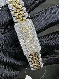 นาฬิกาควอตซ์สแตนเลสประดับเพชรโมอิสซาไนต์สุดหรูสำหรับสวมใส่ทุกวัน งานปาร์ตี้ และโอกาสพิเศษ ราคาโรงงาน ขายส่ง - Product Image 2