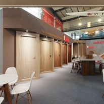 DEWOO Société usine professionnelle personnalisé porte en acier moderne WPC laminé étanche PVC fini manuel pour hôtels maisons - Product Image 4