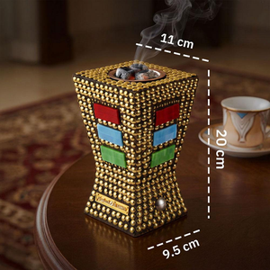 FAIZA CRAFT Brûleur de Bakhoor en bois d'acacia et de santal de qualité supérieure, design tendance, travail islamique, Mabkhara, encens de première qualité - Product Image 6