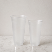 Vaso de Plástico PP (Polipropileno) Esmerilado, Delgado y Alto, de 8 gr, 18 oz y 22 oz, 92 mm