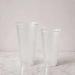 Frosted Slim and Tall 8 gr sized <b>Plastic</b> PP Polypropylene <b>Cup</b> 18 oz and 22 Oz 92 mm - Product Image 1