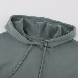 Sudadera con capucha de manga larga con cordón de moda diaria ecológica de alta calidad 100% algodón personalizado lana merino bordada al por mayor - Product Image 4