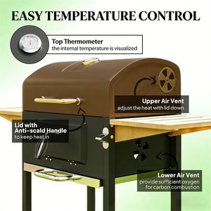 Griglia BBQ a Carbone Nera per Picnic in Giardino, Utensile da Cucina Versatile per Intrattenimento all'Aperto - Product Image 2