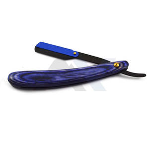 MAMAZ YARA Promotion Spéciale Rasoirs de Barbier pour Hommes, Rasoirs Droits à Double Tranchant avec Manche en Bois Bleu Massif, Idéal pour Salon de Coiffure - Product Image 2