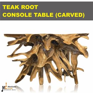 TEAK ROOT CONSOLE <b>TABLE</b> (CARVED) - Product Image 1