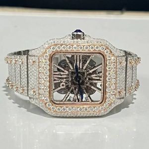 <b>Speed</b> Gift Jewelry Luxury Moissanite <b>Square</b> Men's Watch Analog Quartz ETA Movement 28mm Sapphire Crystal Water Resistant 10m - Product Image 3