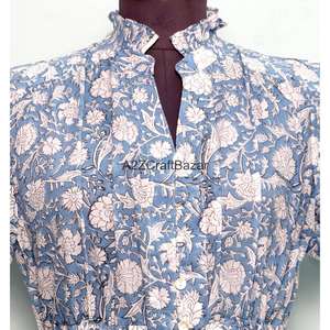 Vestido Mini de Mujer de Algodón Tejido con Estampado Digital, Cuello en V, Manga Corta, Cintura Alta, Corte en A, Floral, Lavable, Transpirable, para Oficina - Product Image 4