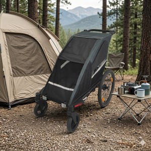Remolque de Bicicleta para Bebés TC-2024S con Marco de Aluminio, Diseño Ligero, 3 en 1, Convertible en Carrito de Paseo, con Tela Resistente al Agua 600D para Exteriores - Product Image 5