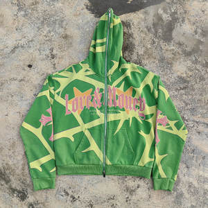 Sweat à capuche personnalisé entièrement imprimé, en molleton de coton premium, design graphique sur toute la surface, style streetwear oversize, OEM ODM, sweats à capuche à marque privée - Product Image 1