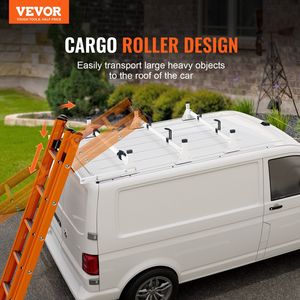 For Transit Custom 2013-2024 <b>Van</b> Trailer Roof Ladder <b>Rack</b> with Cargo Wheels 800 Lbs Model D0100HRSLEJ - Product Image 2