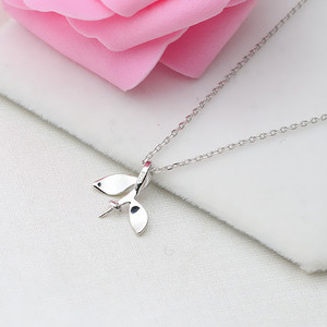 Collier pendentif pomme en argent S925 pour femme, bijoux en perles tendance, accessoire de bricolage, chaîne de clavicule vide, couvre-feuille pour tous - Product Image 5