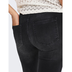 High Waist Womens Straight <b>Denim</b> Jeans Dark Black Frayed for Hem <b>Stretch</b> Loose Fit Casual Eco-Friendly Breathable <b>Stretch</b> Fabric - Product Image 6