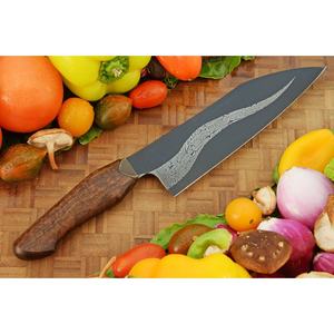 Couteau de chef artisanal en acier Damas de 13 pouces, fabriqué sur mesure par Ahmad Fabric, avec étui en cuir, manche élégant, personnalisable - Product Image 4