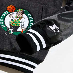 Blouson universitaire homme en tissu laine avec patch brodé chenille personnalisé de haute qualité, logo avant, lettres personnalisées écologiques, idéal pour l'hiver - Product Image 4