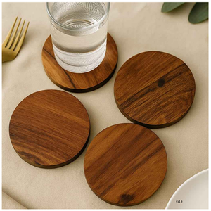 Hot Selling Customizable Logo Coasters Free Wood Checker Design Mats Pads Tea Coffee Cup <b>Table</b> Decoration - Product Image 6