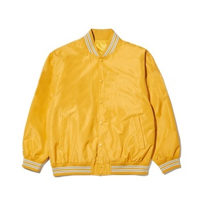 <b>Men</b> and Unisex Casual Winter Satin Varsity Jacket 100% Satin with Button Decoration Front Customizable College Baseball Jacket - Product Image 1