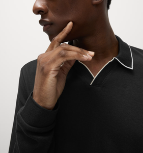 Polo pour homme de qualité supérieure fabriqué par OEM, piqué 50% coton/50% polyester, 220 GSM, logo brodé personnalisé, col en V, couleur au choix - Product Image 6