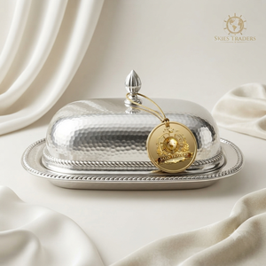 Silver Butter <b>Dish</b> <b>With</b> <b>Lid</b> Premium Food Warmers And Casseroles Tableware Wholesale Kitchenware Tabletop Server - Product Image 1