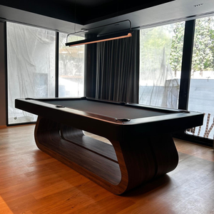 Table de billard de luxe sur mesure Taka Maka avec plateau en cuir Negroni Top Argmac et base en bois - Product Image 3