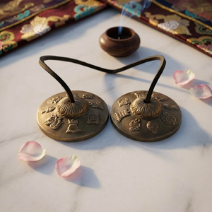 Címbalos Tibetanos de Latón para Oración, Pooja, Meditación, Campanas Tradicionales para Templo, Decoración del Hogar, Práctica de Yoga - Product Image 5