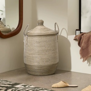 Seagrass with <b>Plastic</b> Strings Storage <b>Baskets</b> Bins Handmade Storage <b>Basket</b> Wholesale eco-friendly Made Viet Nam - Product Image 4