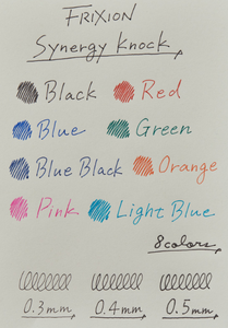 Bolígrafo de Gel Borrable PilotFricion Synergy Knock 04, Punta Ultrafina de 0.4 mm, Juego de 8 Colores, Paquete Hangsell (LFSK-14-8C) - Product Image 4