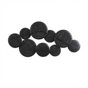 Arte de Pared Minimalista con Disco de Metal Texturizado Negro, Escultura Circular Geométrica Moderna de Hierro para Decoración del Hogar de Estilo Industrial y Escandinavo - Product Image 1