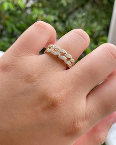 Classic Iced Moissanite Chain Link <b>Ring</b> 925 Sterling <b>Silver</b> Rhodium Plated Hip Hop Elegant Sparkling Statement <b>Ring</b> for <b>Men</b> - Product Image 4