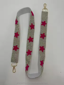 Sangle de sac réglable en coton perlé vintage faite à la main pour sac bandoulière, accessoire de remplacement pour sac à main, vente en gros - Product Image 4