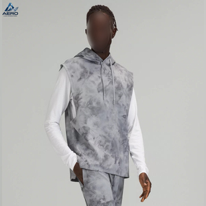Sudadera sin mangas con capucha de diseño personalizado para hombre, estilo Tie Dye, hombros caídos, lavado mineral, para gimnasio y ropa urbana, de buen proveedor, último estilo - Product Image 2