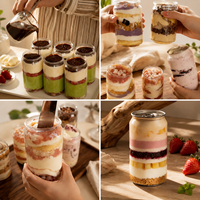 Bocaux en Plastique Transparent Personnalisés OEM/ODM Jetables avec Logo pour Gâteaux, Lait, Desserts, Chocolat, Jus, Smoothies – Boîtes PET avec Couvercles Entièrement Ouvrables