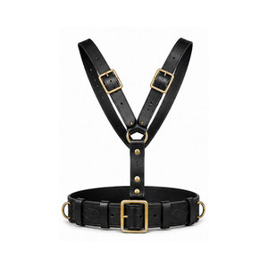 Ceinture Sam Browne en cuir personnalisée avec sangle réglable et finition soignée pour vêtements et événements formels - Product Image 1