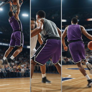 Pantalones Cortos de Baloncesto para Hombre, por Encima de la Rodilla, Cintura Elástica Alta, Absorción de Humedad, Uso Duradero - Product Image 6