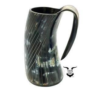 Taza de Cuerno de Búfalo de Diseño Admirable, Taza de Cuerno de Alta Calidad, Regalo de Navidad, Vasos de Cuerno Vikingos, Jarras - Product Image 1