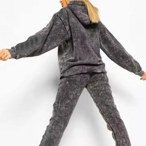 ชุดเซ็ตสองชิ้น ผ้าฝ้ายผสมโพลีเอสเตอร์ ชุดวอร์มผู้หญิง แห้งเร็ว แขนยาว - Product Image 4