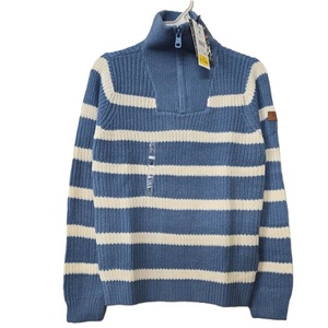 Pull rayé à demi-zip pour garçons, 100 % acrylique, personnalisé, manches longues, teint en fil, trois couleurs, fournisseur du Bangladesh - Product Image 1