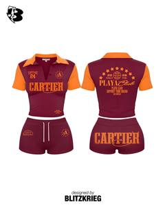 Conjunto a juego Pink Black Playa Club |   Polo Corto y Pantalones Cortos |   Ropa de Playa para Mujer, Estilo Urbano, Marca Privada OEM - Product Image 5