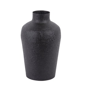 Jarrón Nórdico Negro Mate Texturizado |   Florero Grande para Decoración de Mesa |   Maceta Decorativa Moderna y Minimalista para el Hogar y la Oficina - Product Image 1