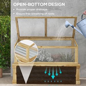 Serre in Legno Naturale con Struttura a Muro, Letto Rialzato per Orto 41x22.5x28.25, Piccolo Scaffale per Fiori da Esterno per Feste in Giardino - Product Image 5