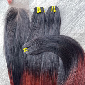 Precio al por mayor 100% Raw Virgin Vietnamita Human Lace Weft Bone Straight Ombre Brown Color Super Double Drawn Extensiones de cabello - Product Image 5