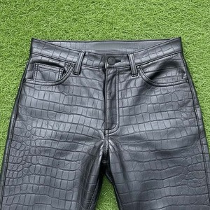 Nouvel article en cuir de vachette de marque, épaisseur 9.11, pour pantalon en cuir, pantalon en cuir évasé de qualité supérieure, de marque, de qualité premium. - Product Image 4