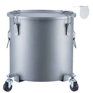 Secchio per Grasso da Cucina Commerciale in Acciaio al Carbonio da 16 Galloni con Rivestimento Antiruggine e Base con Ruote - Product Image 1